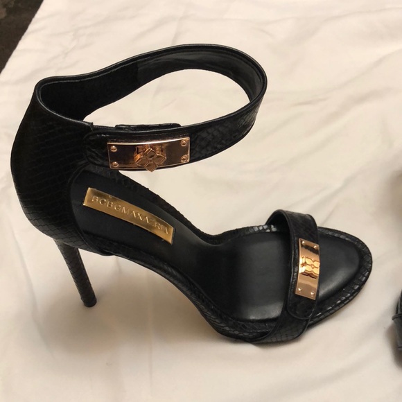 Bcbgmaxazria black snakeskin stilettos - Picture 2 of 5